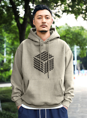 440克重磅冬季余文乐潮牌爆款男装卫衣男士连帽外套宽松加绒加厚