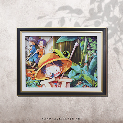 海贼王路飞路飞三兄弟装饰画挂画