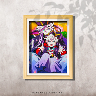 鬼灭之刃童磨3d动漫周边立体画十二鬼月床头桌摆装饰画送礼物挂画