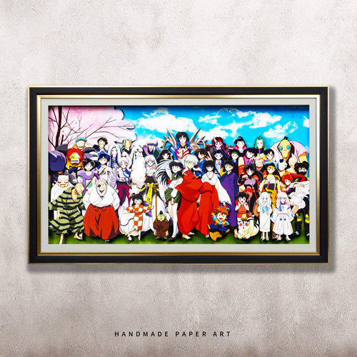 犬夜叉全家福杀生丸3D立体画挂画