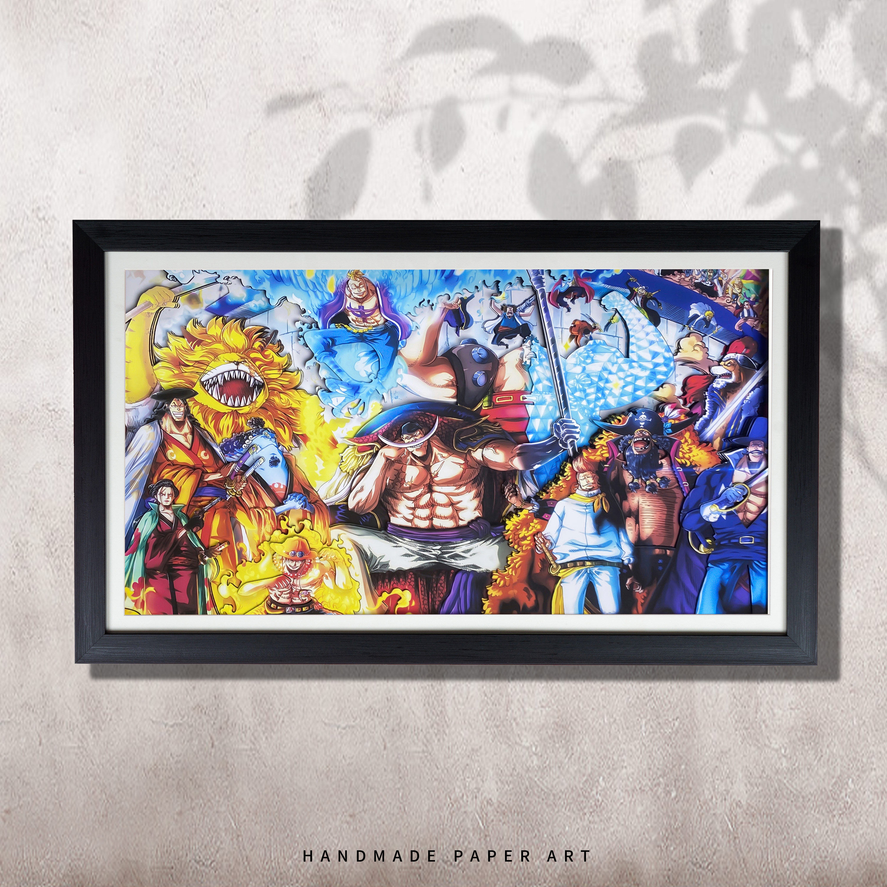 海贼王动漫周边白胡子军团立体画客厅背景3d壁画卧室玄关装饰挂画