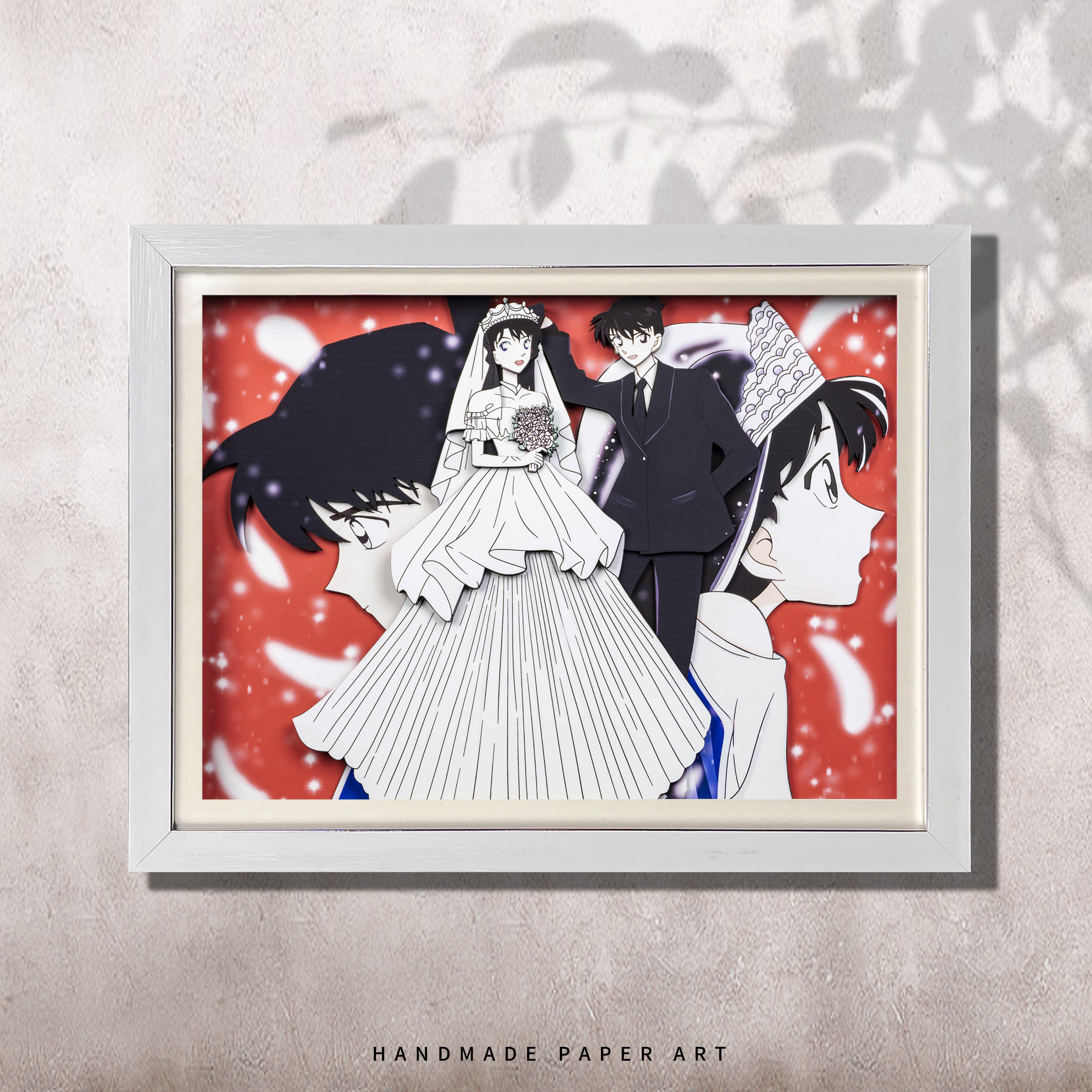 名侦探柯南动漫立体画新兰婚纱周边手办装饰画客厅卧室布景3d挂画