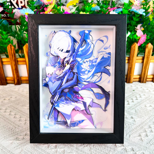 星穹铁道蒙眼镜流3d灯光立体画