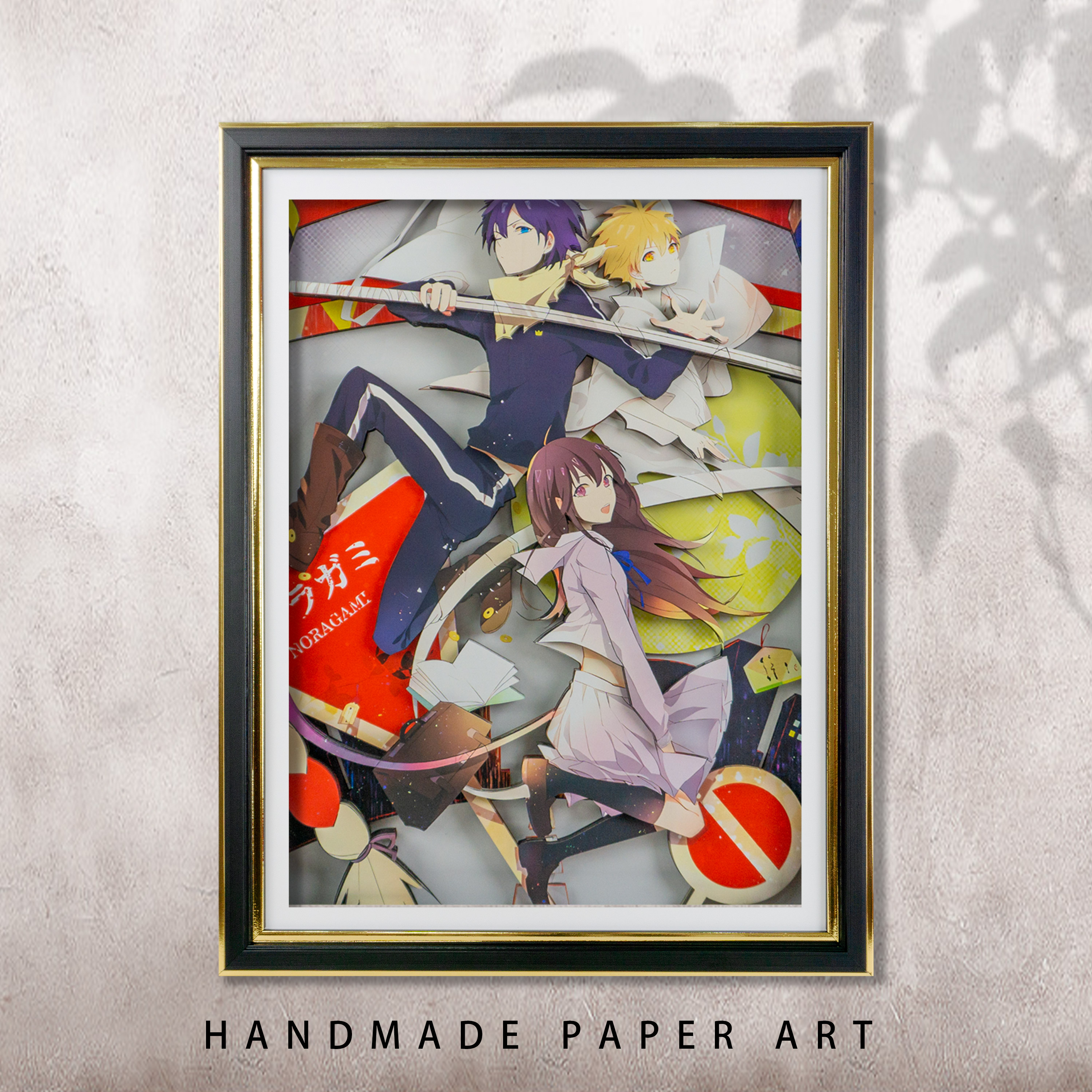 野良神三人合集立体画客厅艺术装饰背景壁画卧室玄关装饰布景挂画