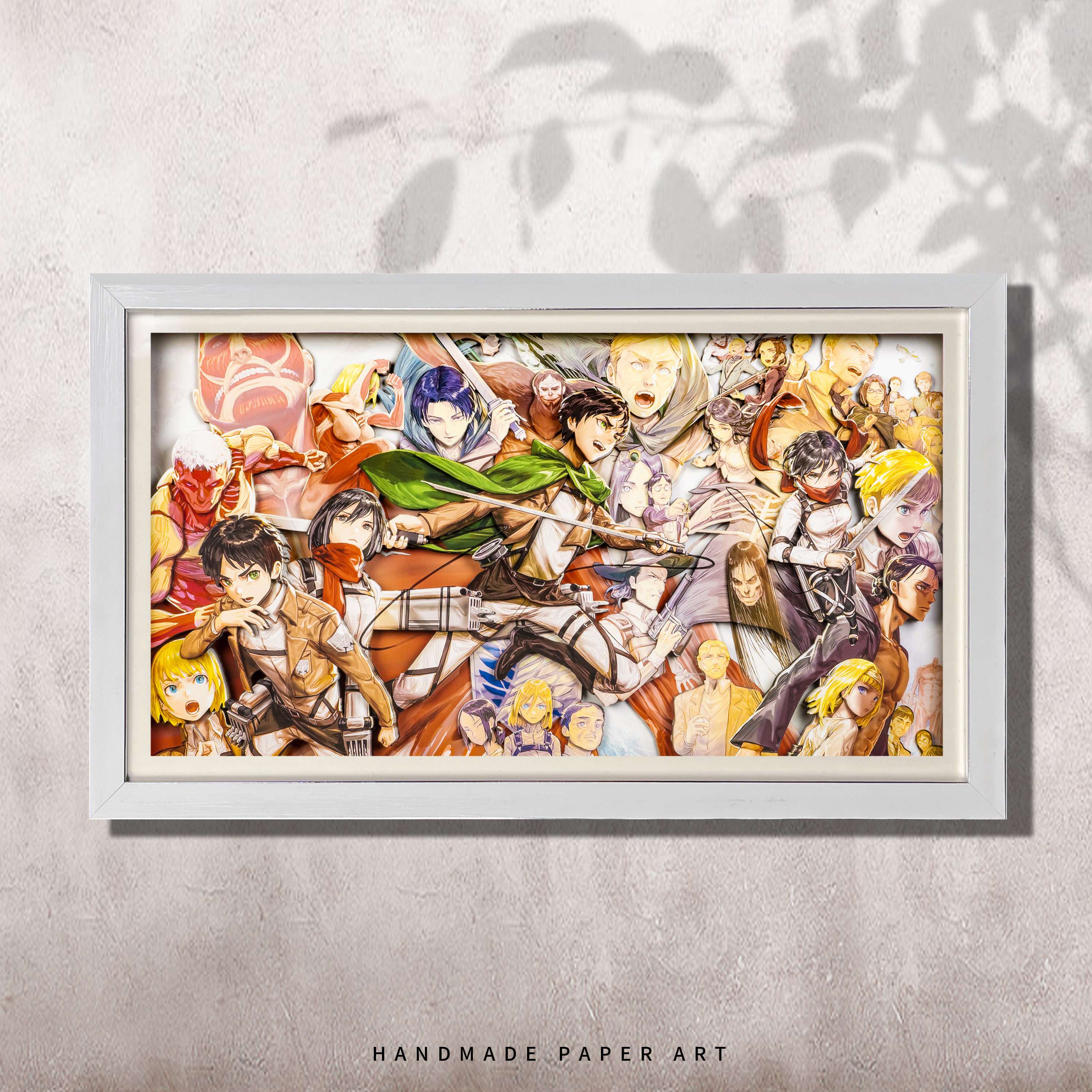 进击的巨人动漫周边全家福立体画手办装饰画客厅卧室装饰布景挂画