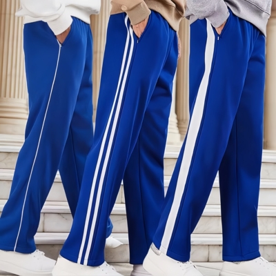 蓝色校服裤小学生秋季二条杠
