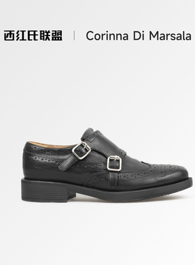 Corinna di Marsala2026春季新款英伦风布洛克鞋女小皮鞋复古女鞋