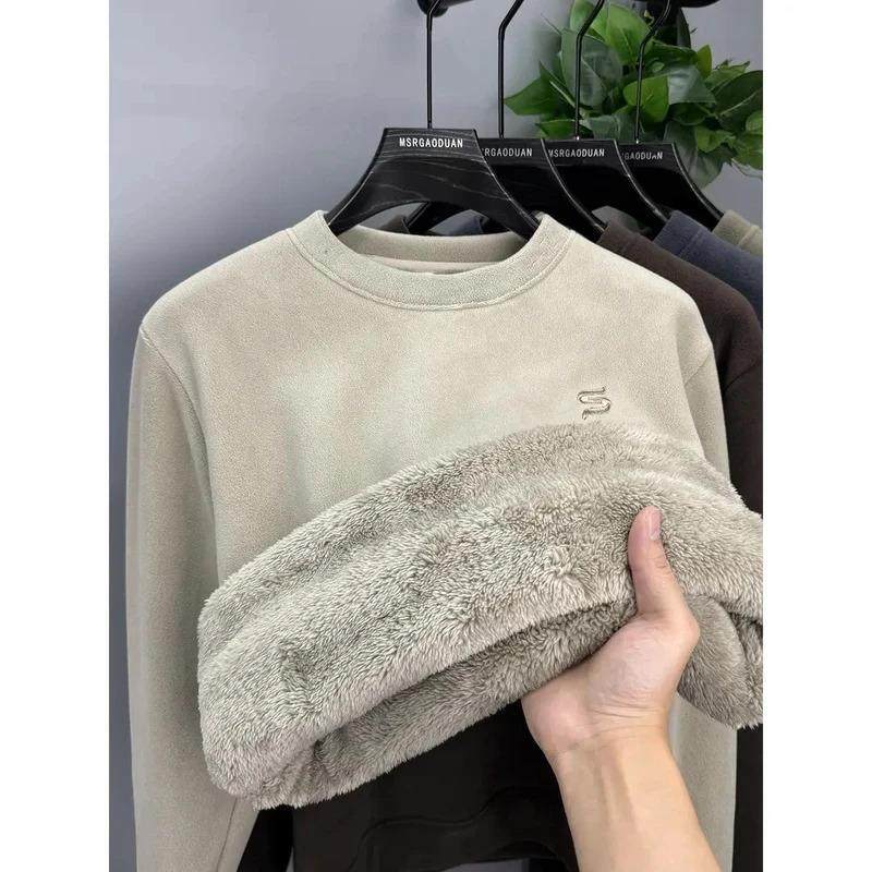 锦尚轻奢男装超厚抓绒圆领卫衣男士一体绒上衣双面奥粒抓绒打底衫,运动服/休闲服装,健身套装,淘宝优惠券,粉丝福利购,淘宝优惠卷