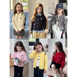 孩子们的爱针织开衫2025春秋季新款中、大号女孩上衣婴儿韩国电缆