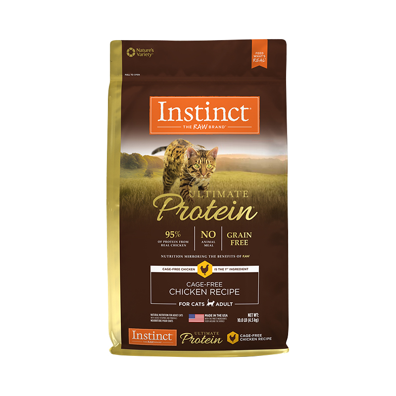 Instinct天然百利猫粮高蛋白鸡肉猫粮10磅(4.5kg)