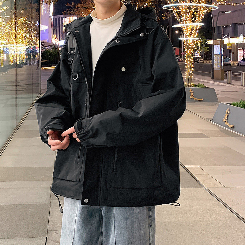 港风D工装大口袋冲锋衣防风登山服连帽外套A005A-JN8915-P108,男装夹克,电商A005A