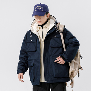 日系白墙A户外棉服男工装多口袋冲锋棉衣男A005A-MN8860P135控168图片