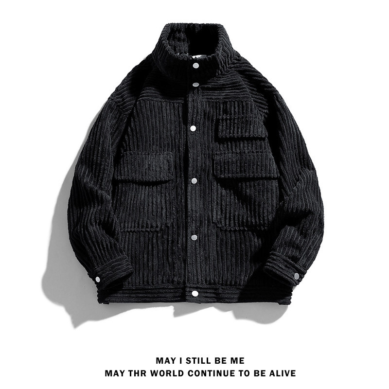 得物白底A灯芯绒工装多口袋外套棒球服夹克A005A-JN8737P75控98图片