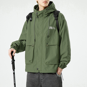 日系港风E工装大口袋冲锋衣连帽仿风登山服夹克外套JN8918-P100图片