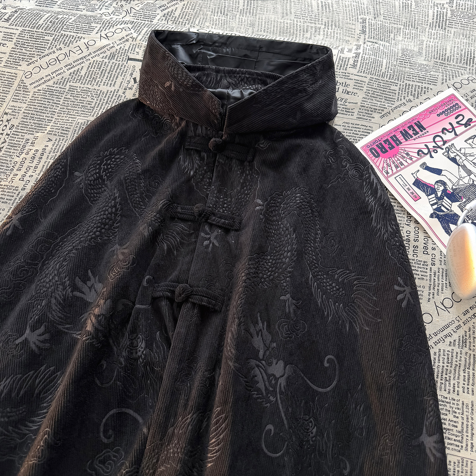 太极服B男灯芯绒外套披风长袍中式打坐二次元斗篷FY07-P175控198,男装风衣,电商A005A