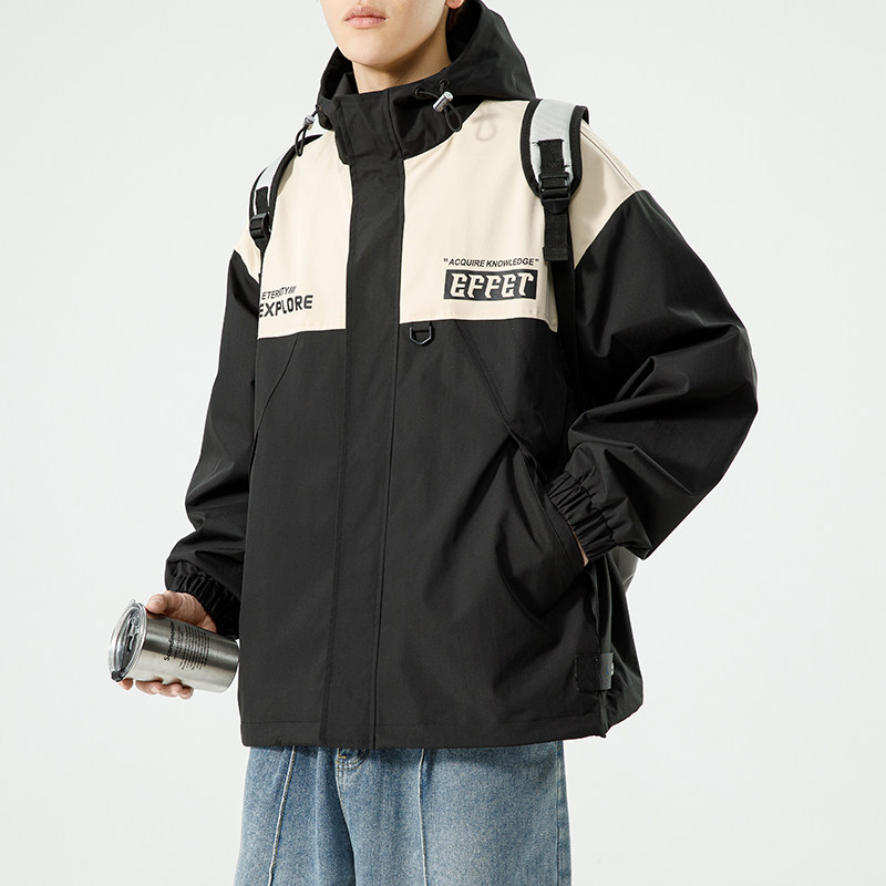 港风日系A工装冲锋衣夹克连帽学生印花外套JN81037-P78,男装夹克,电商A005A