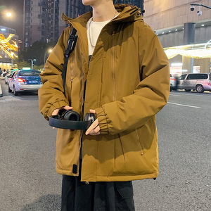 冬季外套男D工装大口袋连帽羽绒棉服棉衣冲锋衣学生男88303-特P98