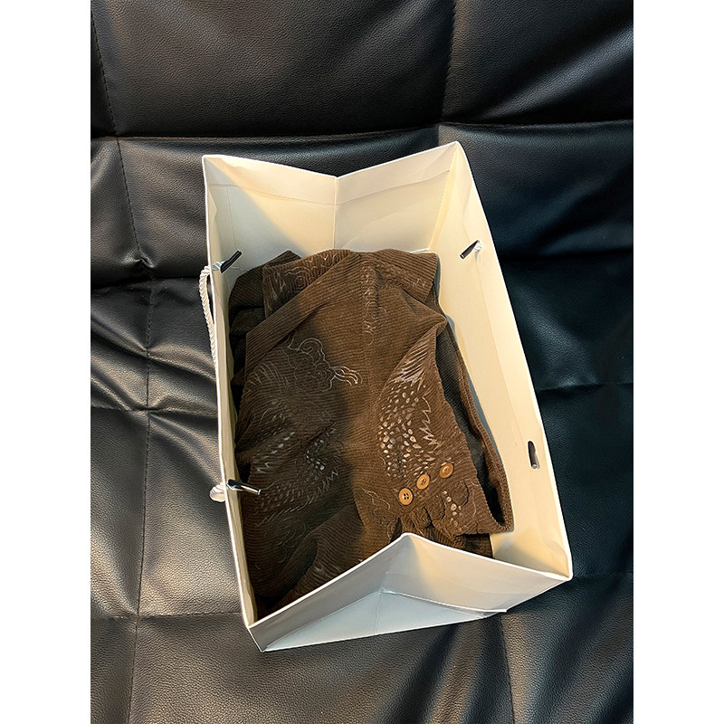 套头卫衣A龙纹灯芯绒小众设计感堆堆领T恤打底衫男T61-P68控88图片