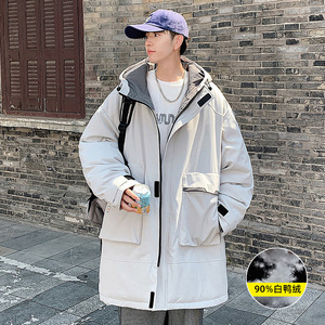 港风90鸭绒羽绒服B中长款连帽轻薄暖和A005A-88945P245控328图片