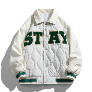 港风D美式复古菱格棉服男棒球服棉衣A005A-MN8718P105控138图片