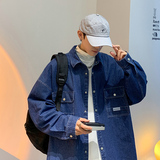 港风D工装多口袋立体剪裁衬衫夹克条纹牛仔衣男86063-P98，男装衬衫，电商A005A