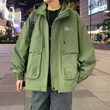 港风E工装大口袋冲锋衣连帽仿风登山服夹克外套JN8918-P100，男装夹克，电商A005A