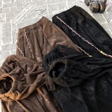风E龙纹暗纹新中式保暖灯芯绒阔腿束脚裤男K197-P68控88，男装棉衣，电商A005A