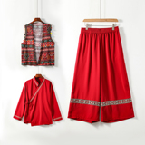 男女春季风苗族演出舞蹈个性服装套装TZ186三件套-P173控198，男装休闲套装，电商A005A