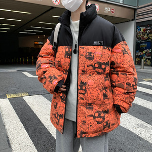 港风A趣味卡通印花拼接羽绒棉服棉衣A005A-M8065P108控138图片