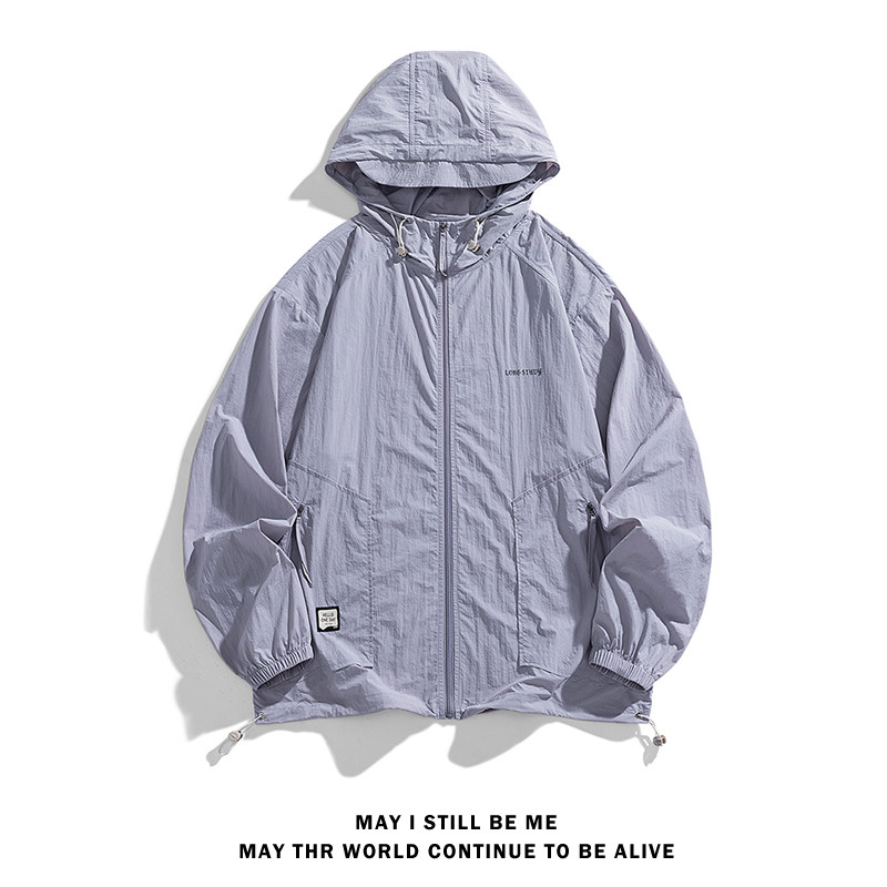 白底B户外冲锋衣男工装连帽外套薄款防水登山服防晒衣服86013-P68,男装夹克,电商A005A
