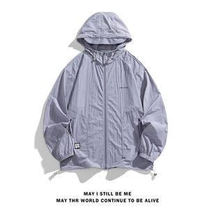 白底B户外冲锋衣男工装连帽外套薄款防水登山服防晒衣服86013-P68图片