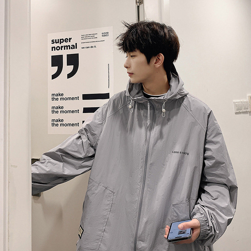 港风A户外冲锋衣男工装连帽外套薄款防水登山服防晒衣服86013-P68,男装夹克,电商A005A