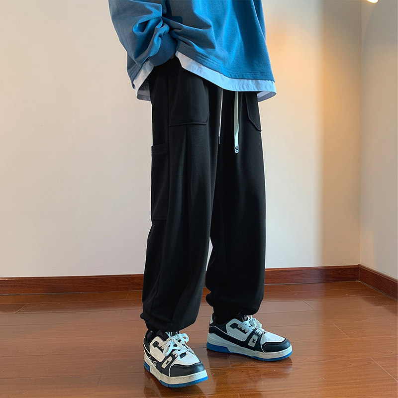 港风B美式高街小众设计束脚裤运动工装大口袋长裤卫裤KN8977-P58,男装休闲裤,电商A005A
