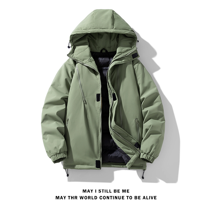 冬季外套男B工装大口袋连帽羽绒棉服棉衣冲锋衣学生男88303-特P98，男装棉衣，电商A005A