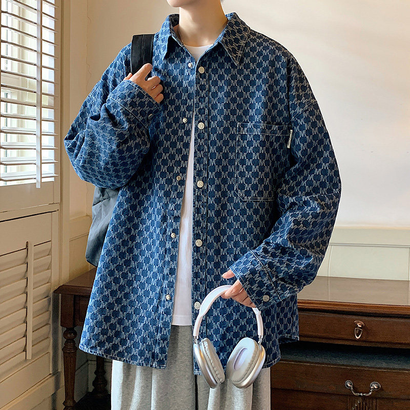 港风A工装大口袋立体剪裁衬衫夹克牛仔潮流外套男86078-P88,男装衬衫,电商A005A