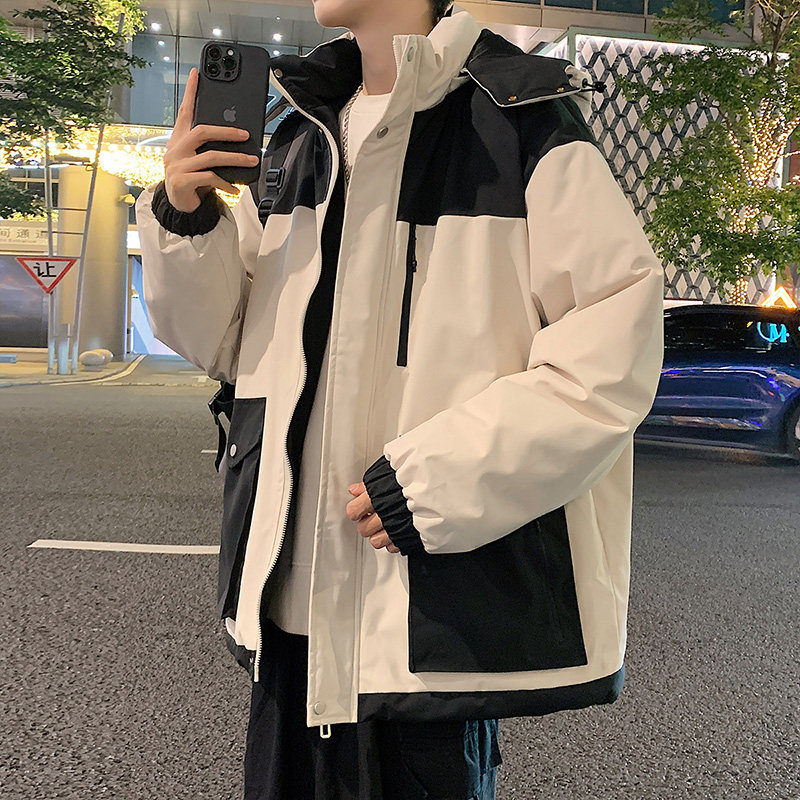 冬季外套男H工装大口袋连帽羽绒棉服加厚棉衣冲锋衣男88302-特P88,男装棉衣,电商A005A