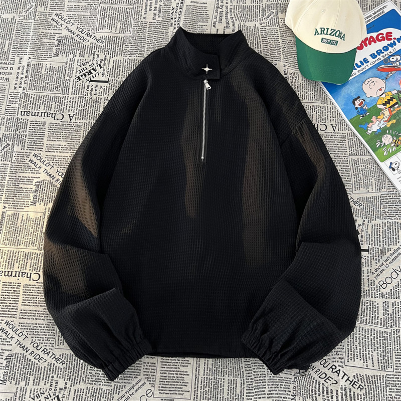 新中式D立领拉链卫衣男ins小众金属拉链套头外套潮WY02-P65控88图片