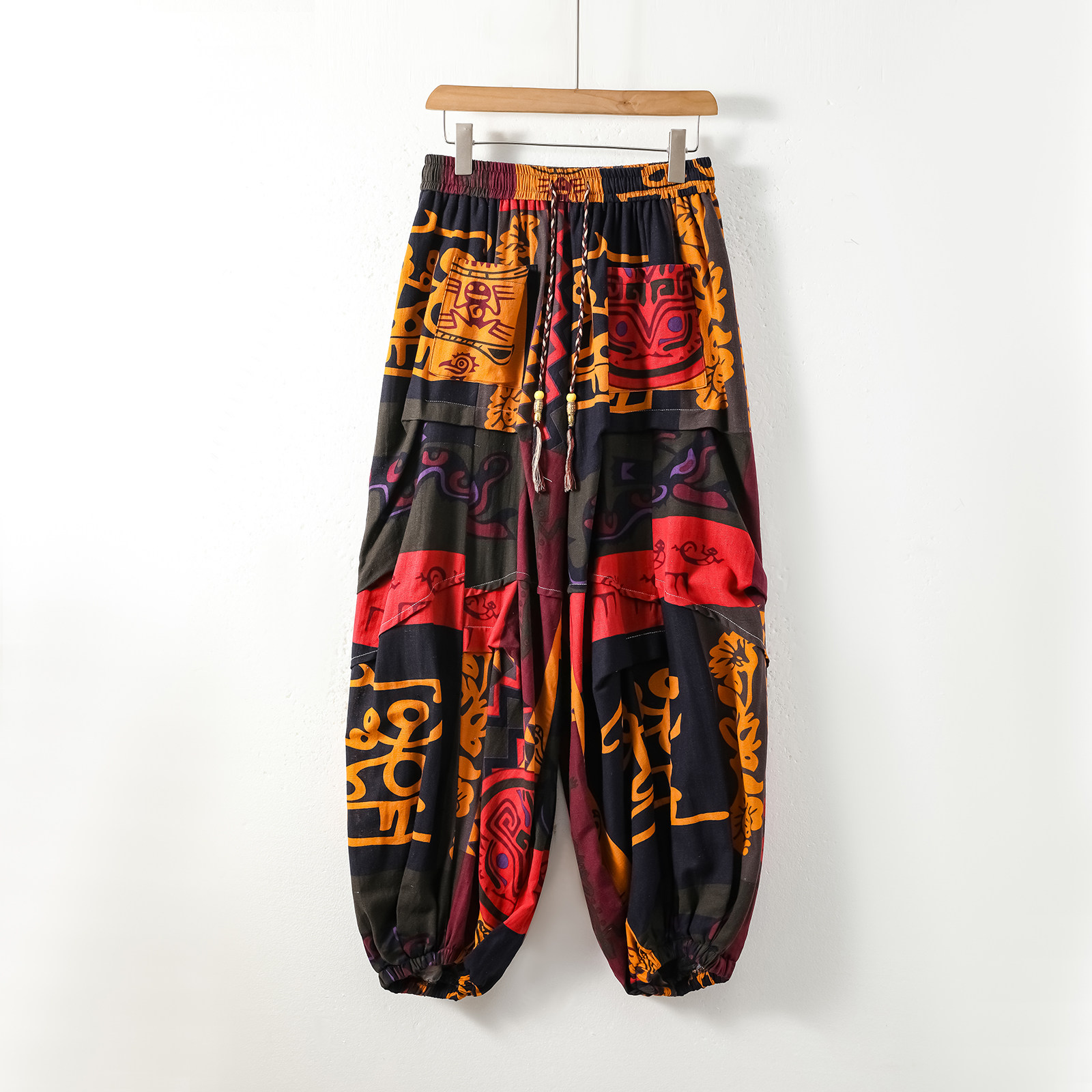 超大码8XL风泰大象垂感折褶小众设计阔腿裤男K275-P68控88，男装休闲裤，电商A005A