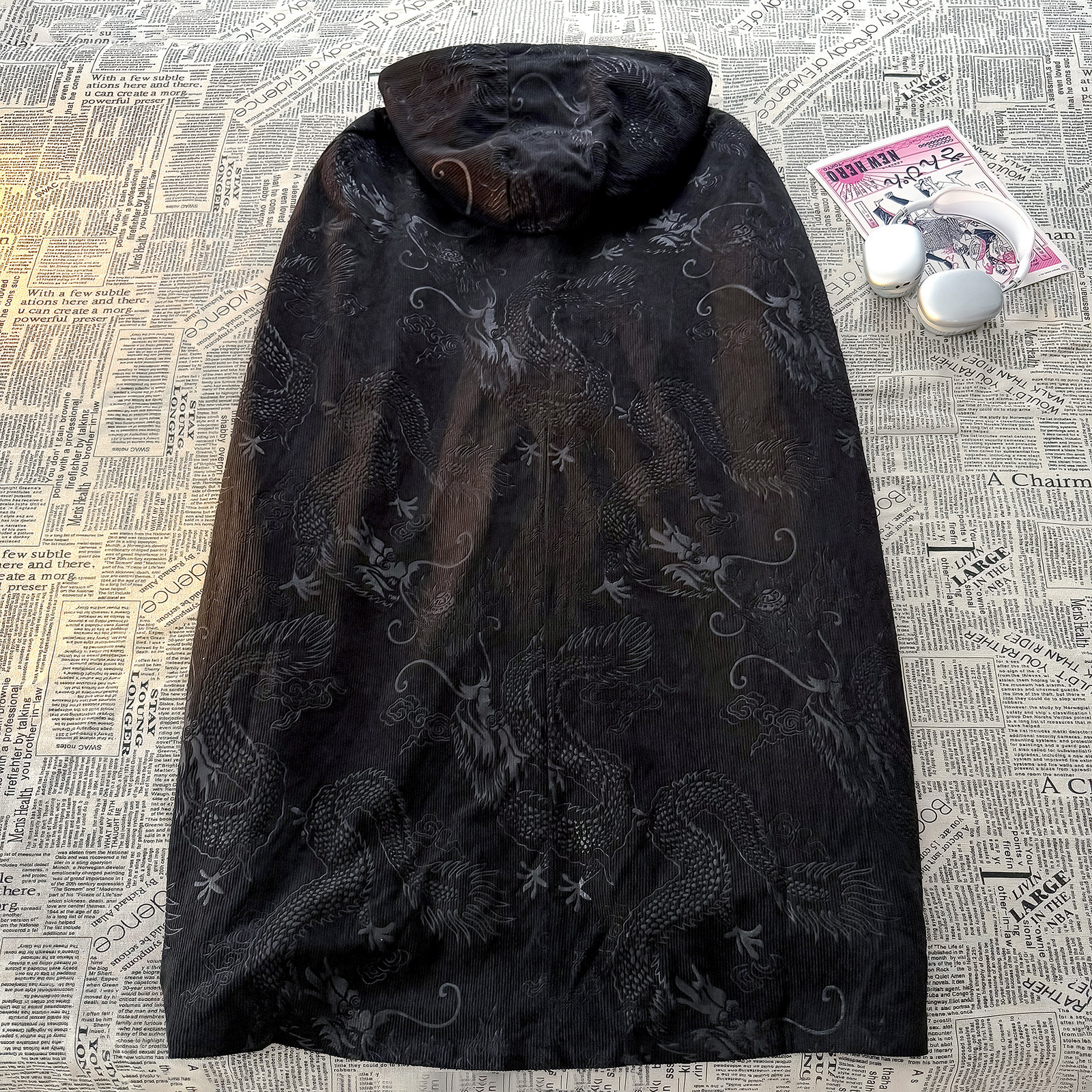 太极服B男灯芯绒外套披风长袍中式打坐二次元斗篷FY07-P175控198,男装风衣,电商A005A