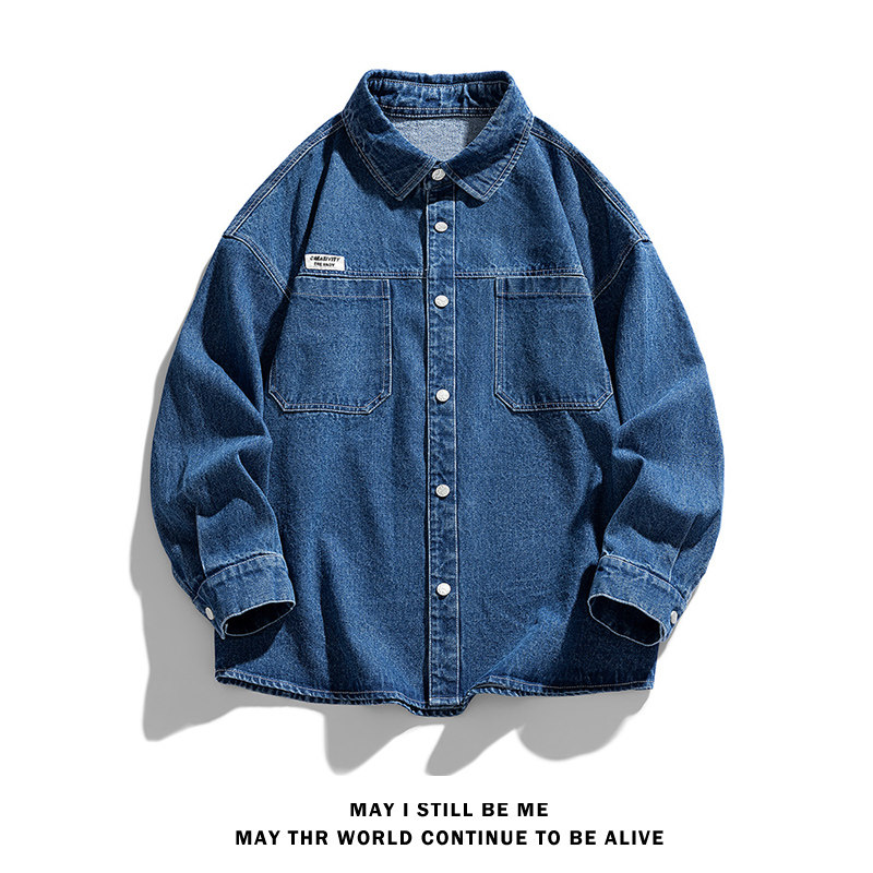 得物白底B工装多口袋立体剪裁衬衫夹克牛仔衣外套男86039-P88图片