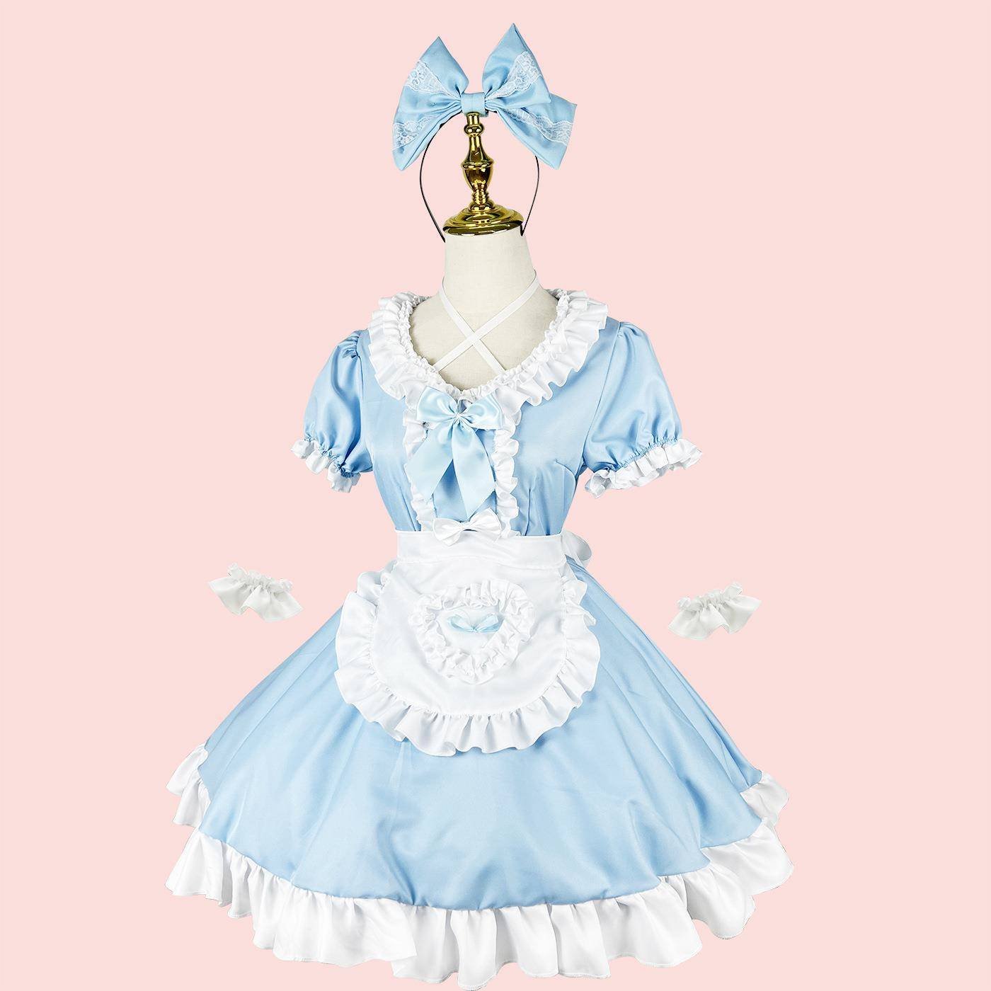 Lolita洛丽塔 女佣裙 女装大佬 新款cos软妹动漫天蓝 女仆装 日本