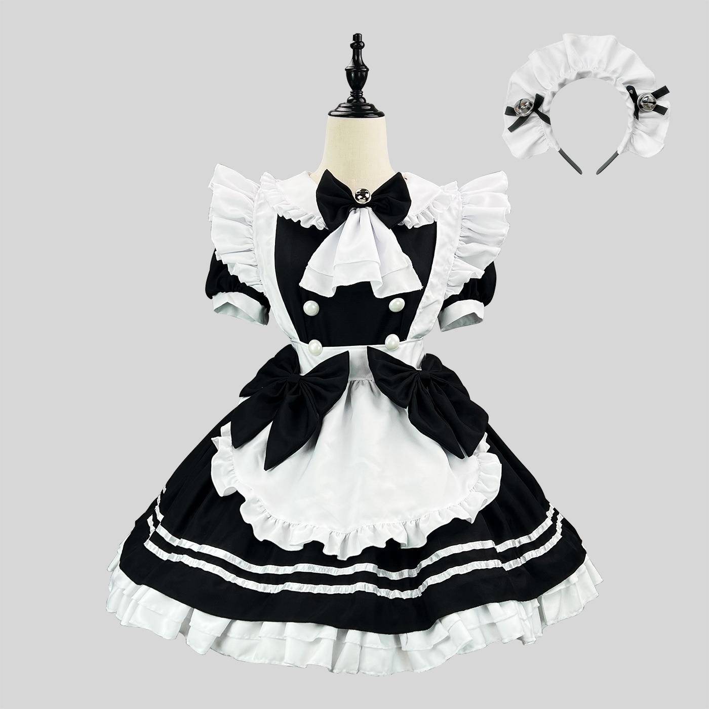 2025年新款日系女仆装黑白小恶魔lolita软妹制服小厨娘cos服装