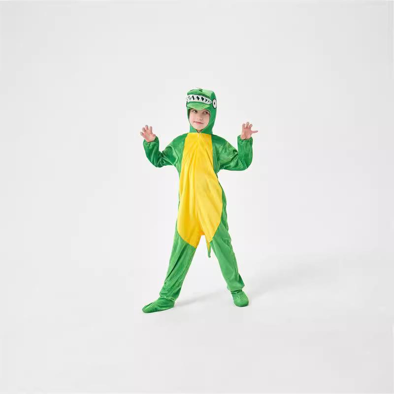 卡通动物连体衣 绿色恐龙霸王龙cosplay幼儿园儿童动物角色扮演服