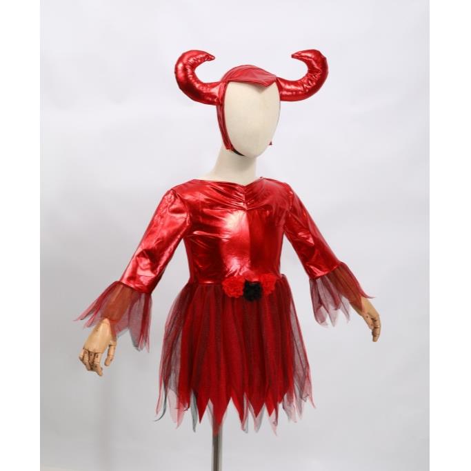 圣节红色牛魔服装cosplay男女同款角色化妆舞会儿童舞台服2021