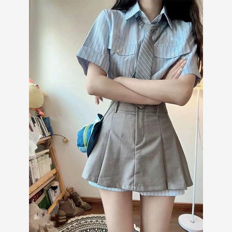 夏季女装甜酷学院风jk制