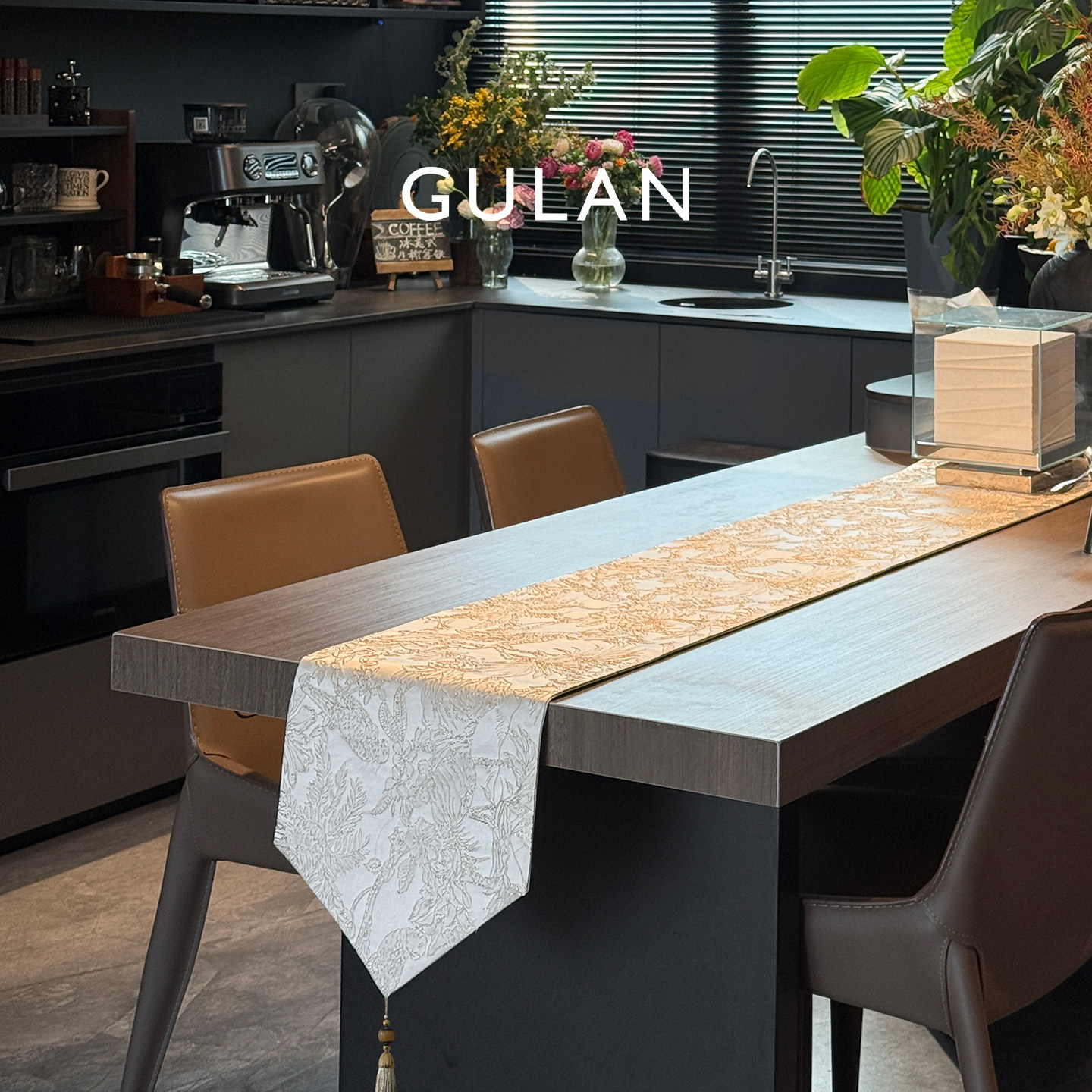 【图勒】桌旗高级感提花立体花纹氛围感长条布艺桌布定制,居家布艺,桌旗,淘宝优惠券,粉丝福利购,淘宝优惠卷