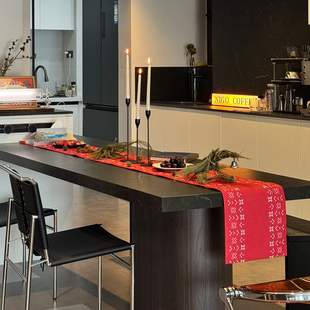 GULAN古兰桌旗春节新年氛围感高级感意式轻奢红色长条盖布定制