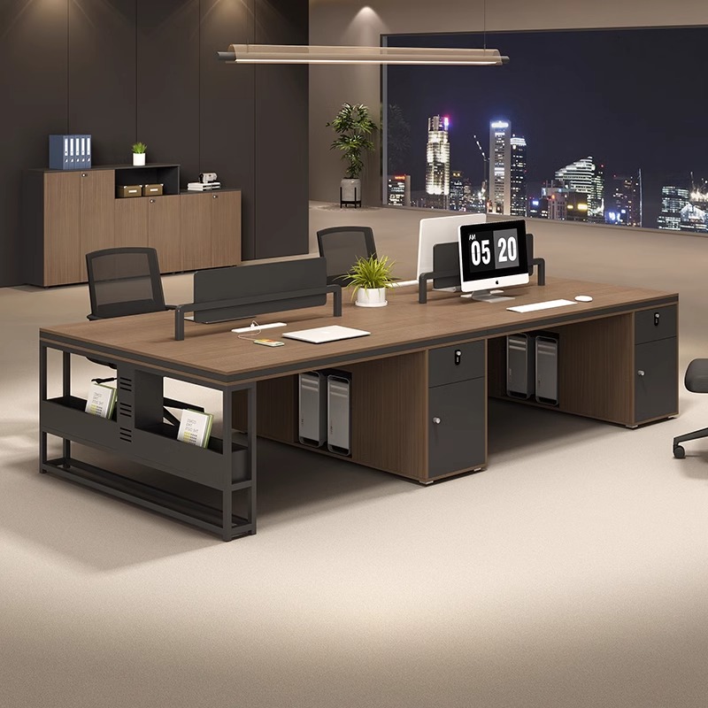办公桌简约现代员工位屏风办公室桌椅组合卡座工位4四6人位职员桌
