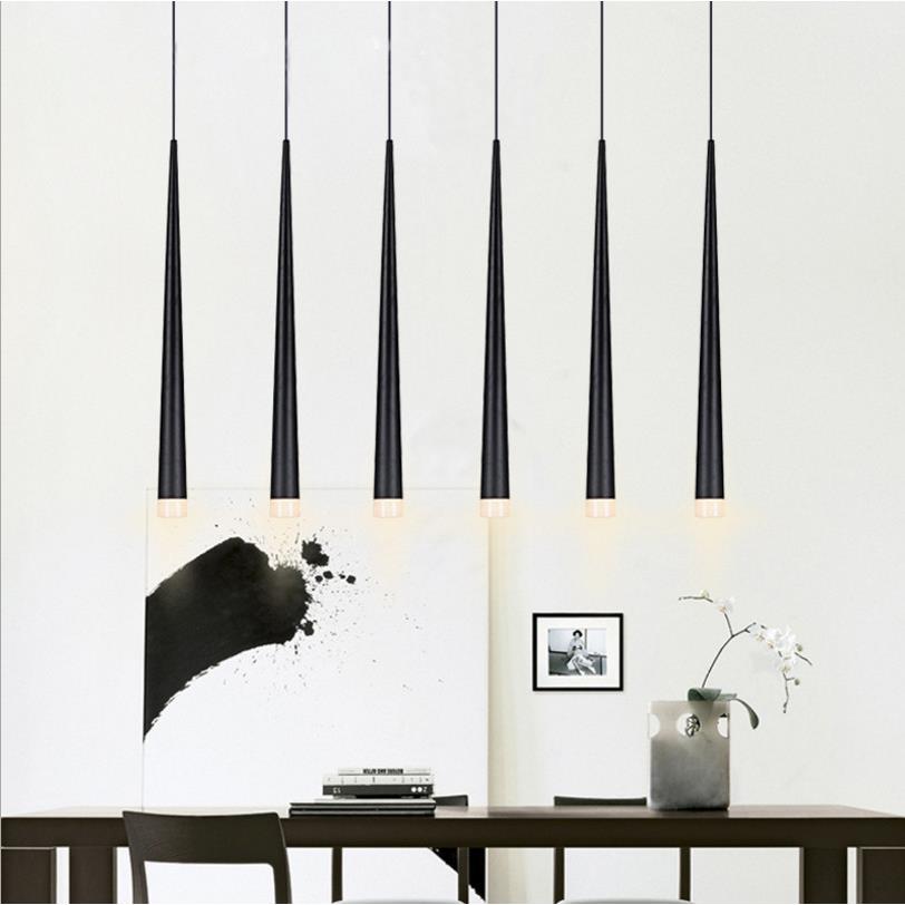 北欧简约现代吊灯欧式餐厅创意灯收银台锥形管楼梯间流星led吊灯