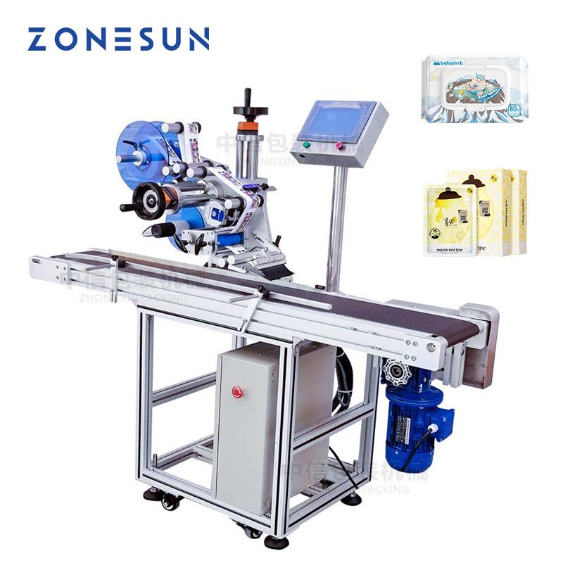 ZONESUN全自动平面贴标机 方瓶纸箱包装盒方体快递贴标签TB831S